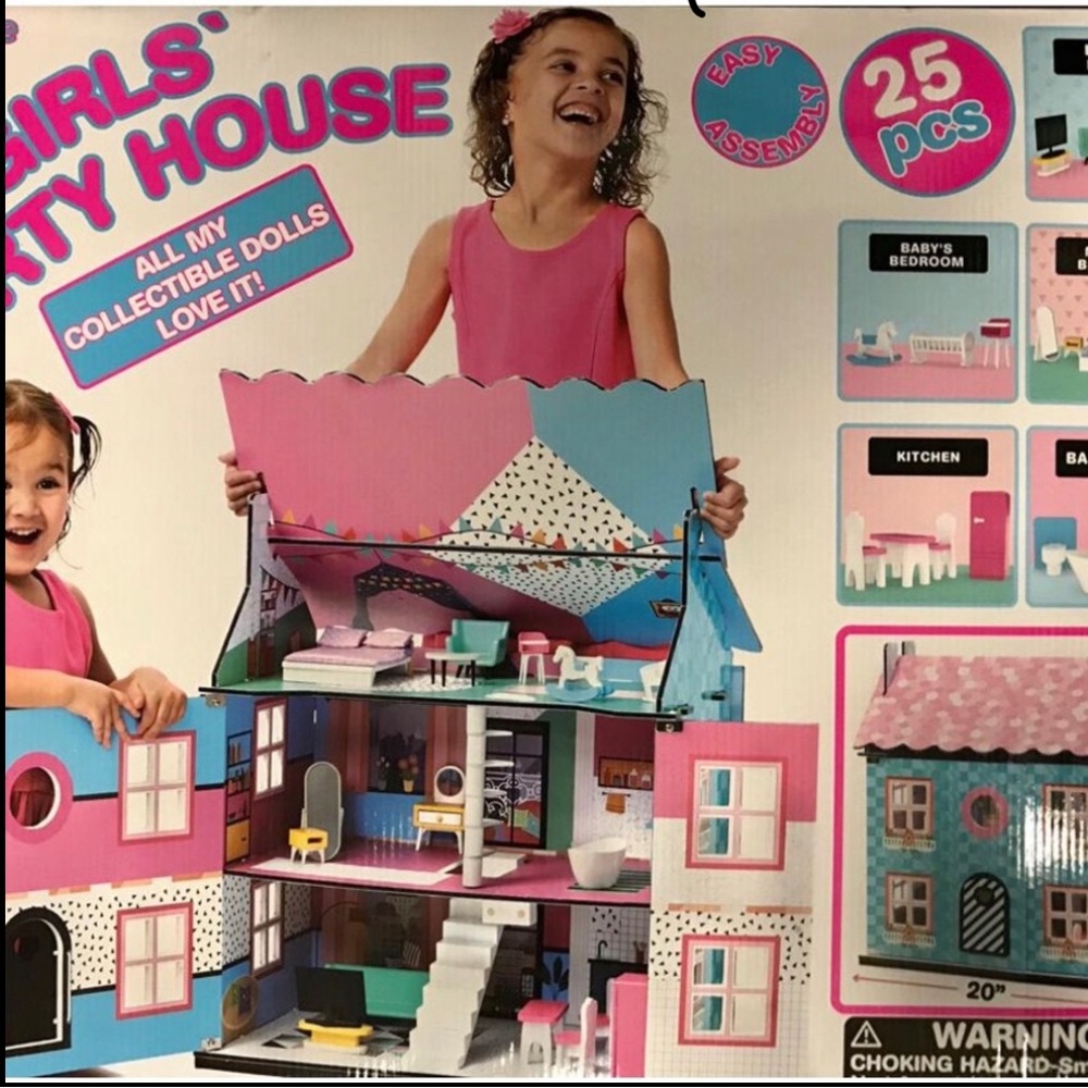 Girls' Pretty House Playset - Pink and Blue